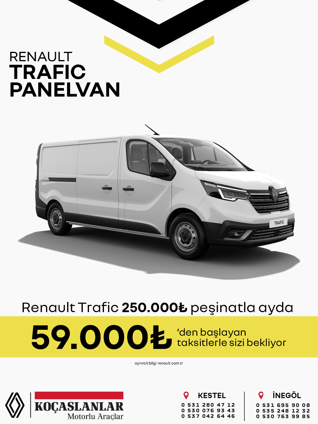 İşinizin en güçlü yardımcısı Renault Trafic Panelvan.
