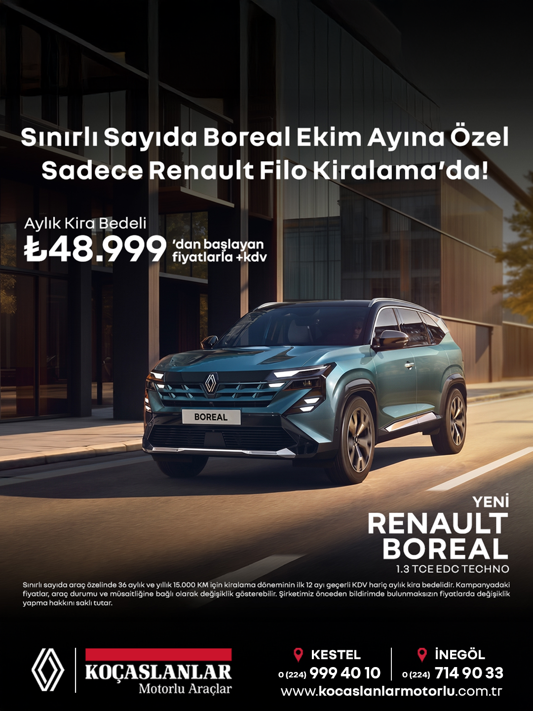 Yeni Renault Boreal için Ekim ayına özel filo kiralama fırsatı